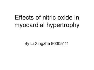 Effects of nitric oxide in myocardial hypertrophy