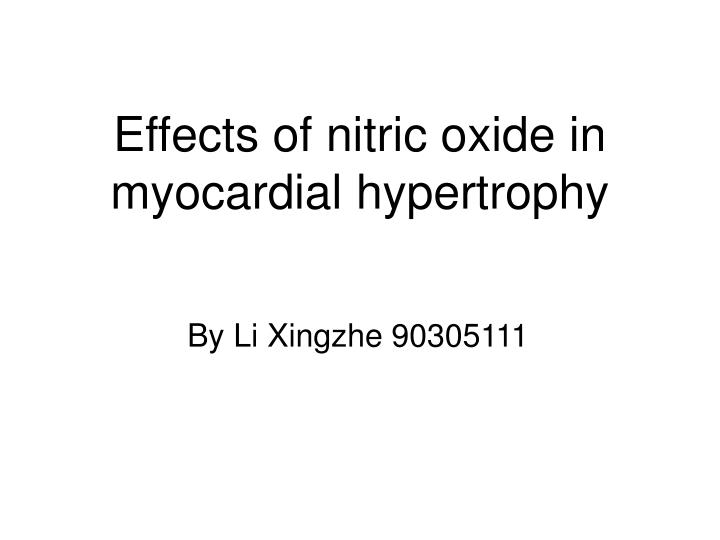 effects of nitric oxide in myocardial hypertrophy