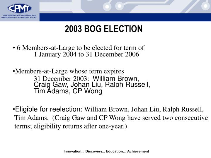 2003 bog election