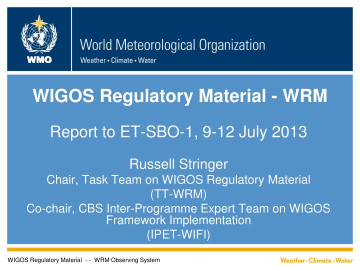 wigos regulatory material wrm