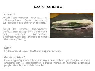 gaz de schistes