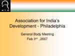 Association for India’s Development - Philadelphia - slide 1