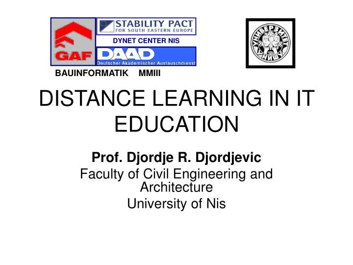 distance learning in it education