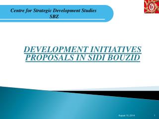 DEVELOPMENT INITIATIVES PROPOSALS IN SIDI BOUZID