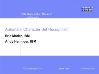 Automatic Character Set Recognition