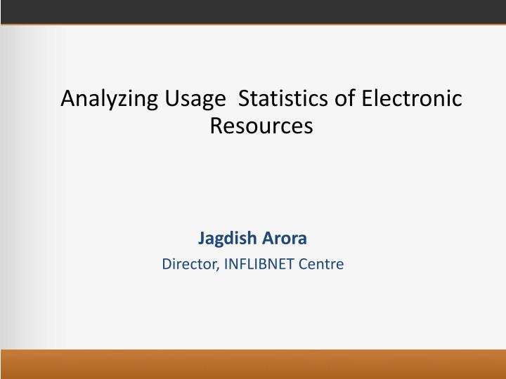 analyzing usage statistics of electronic resources