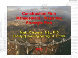 Construction Firm Management - Preparing Strategic Plan