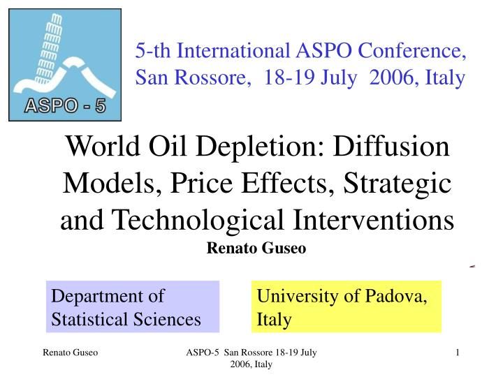 world oil depletion diffusion models price effects strategic and technological interventions