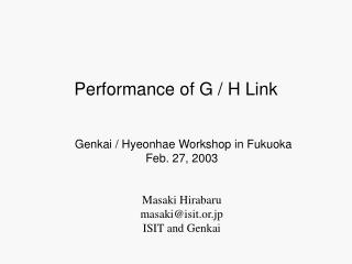Masaki Hirabaru masaki@isit.or.jp ISIT and Genkai