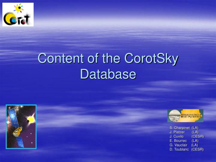 content of the corotsky database