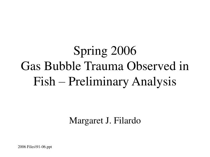 spring 2006 gas bubble trauma observed in fish preliminary analysis