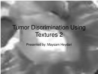 Tumor Discrimination Using Textures 2