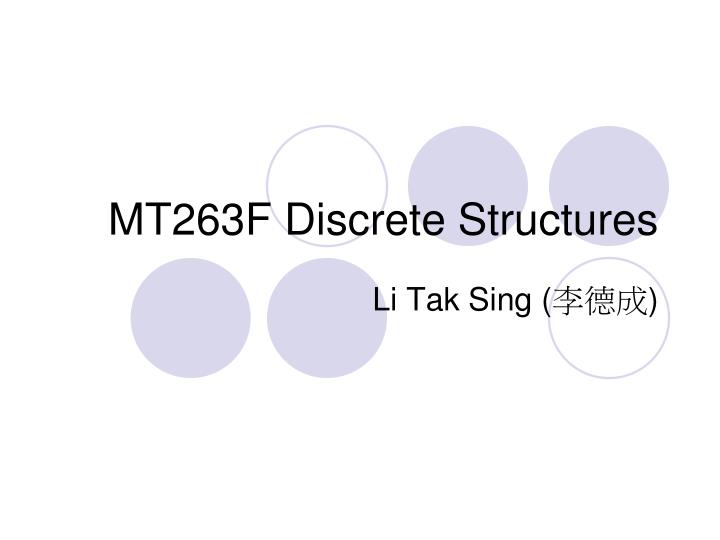 mt263f discrete structures