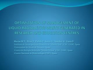 OPTIMIZATION OF MANAGEMENT OF LIQUID RADIOACTIVE WASTE GENERATED IN RESEARCH AND EDUCATION CENTRES