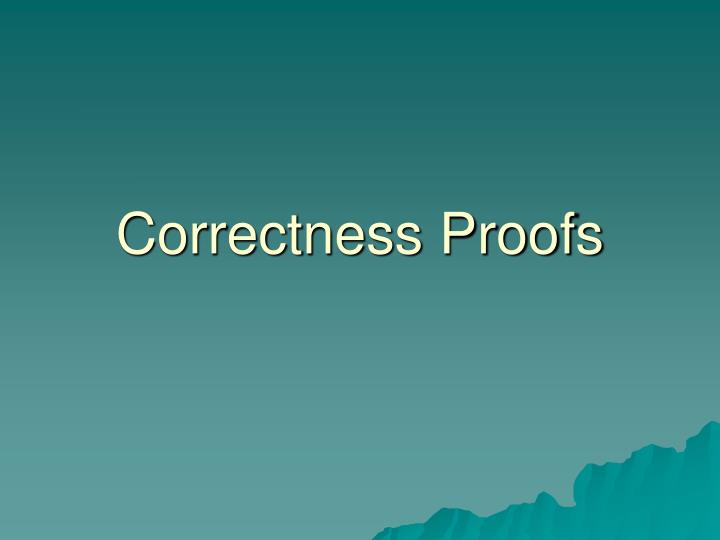 correctness proofs