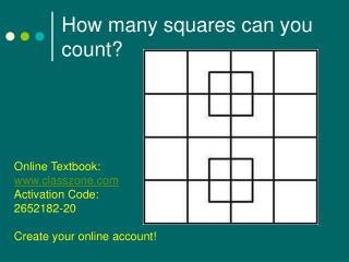 How many squares can you count?