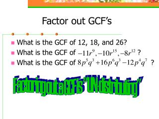 factor out gcf s