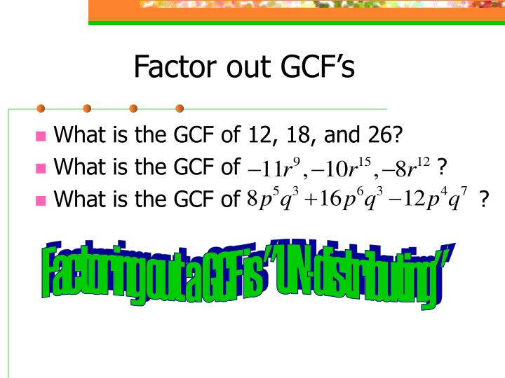 factor out gcf s