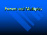 Factors and Multiples - slide 1