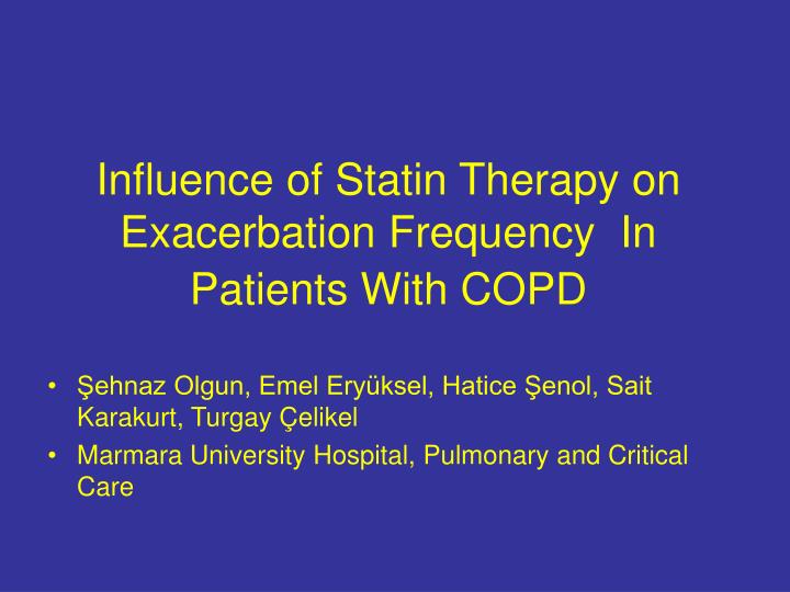 influence of statin therapy on exacerbation frequency in patients with copd