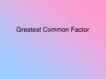 Greatest Common Factor - slide 1