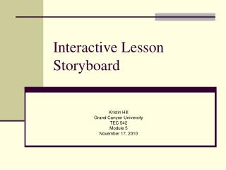 Interactive Lesson Storyboard