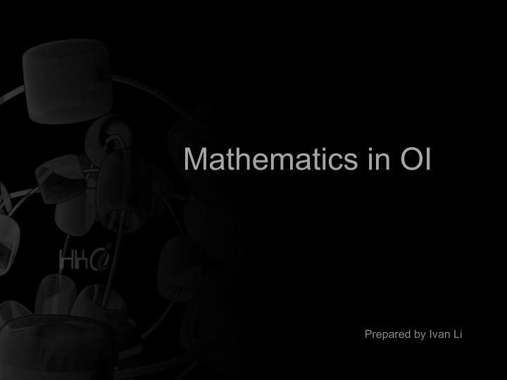 mathematics in oi