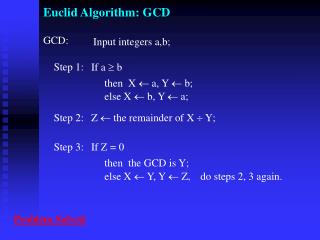 Euclid Algorithm: GCD