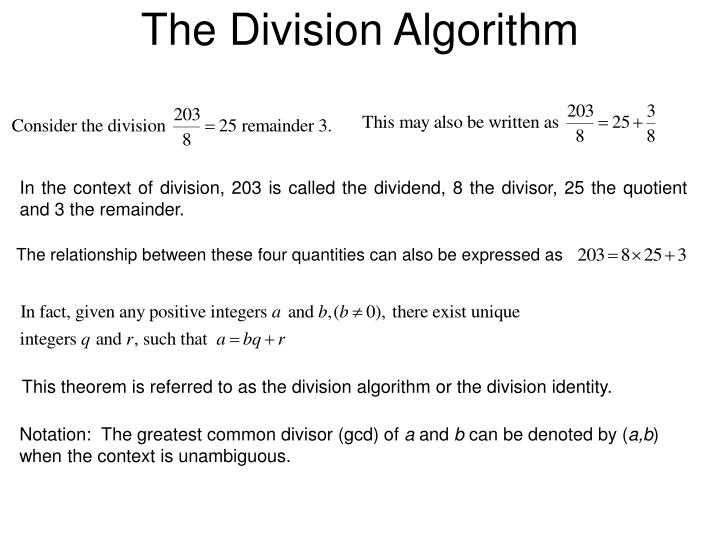 the division algorithm