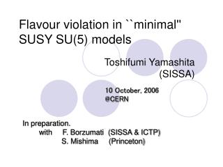 Flavour violation in ``minimal'' SUSY SU(5) models