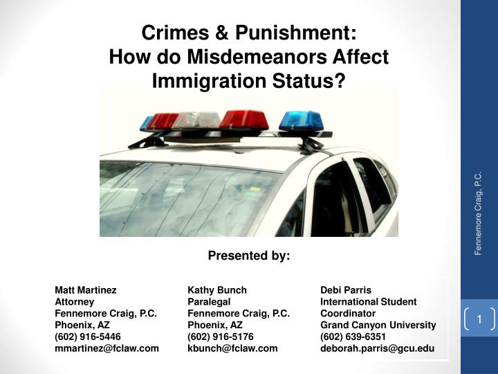 crimes punishment how do misdemeanors affect immigration status