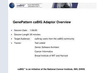 GenePattern caBIG Adaptor Overview