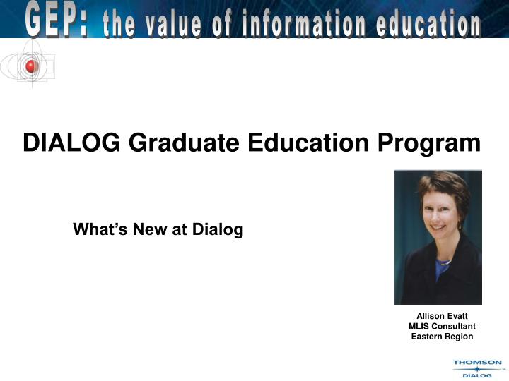 dialog graduate education program