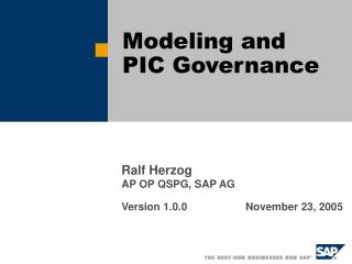 Modeling and PIC Governance