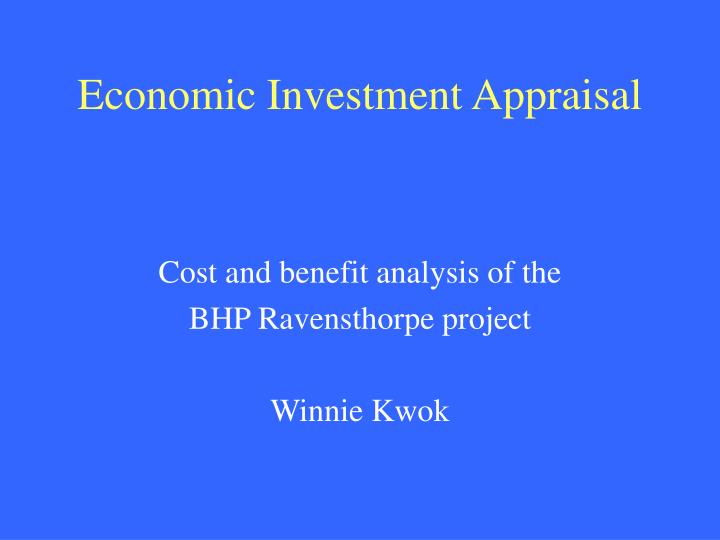 economic investment appraisal
