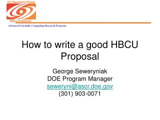 How to write a good HBCU Proposal