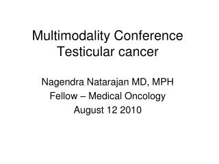 Multimodality Conference Testicular cancer