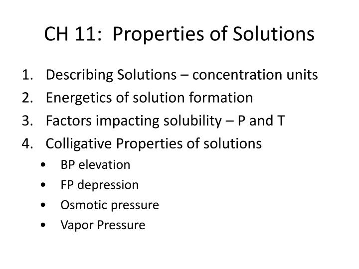 ch 11 properties of solutions