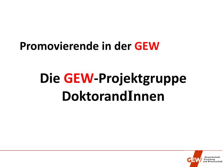 promovierende in der gew