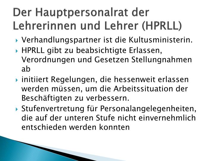 der hauptpersonalrat der lehrerinnen und lehrer hprll