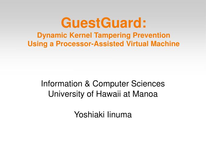 information computer sciences university of hawaii at manoa yoshiaki iinuma