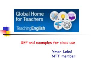 GEP and examples for class use Ymer Leksi NTT member