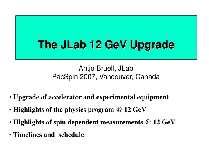 the jlab 12 gev upgrade