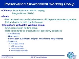 Preservation Environment Working Group