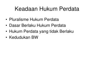 keadaan hukum perdata