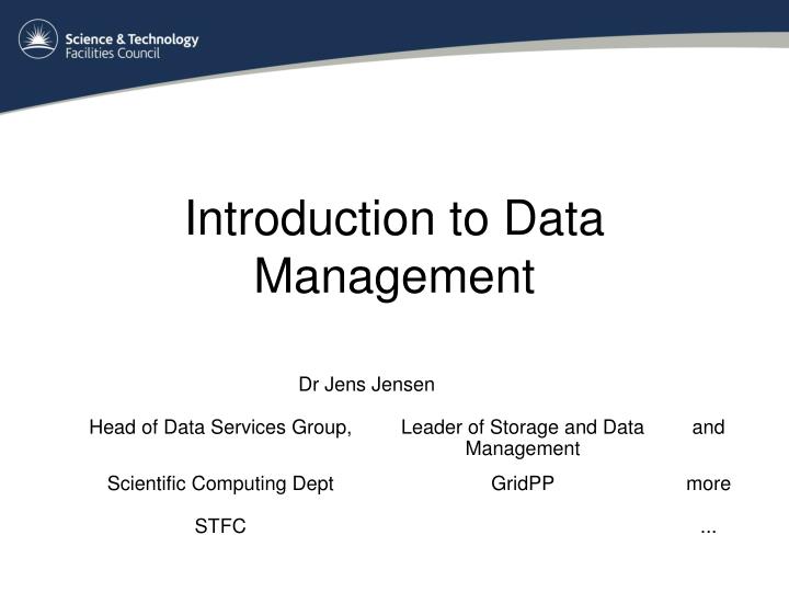 introduction to data management