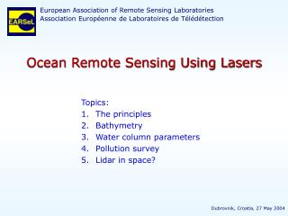 Ocean Remote Sensing Using Lasers