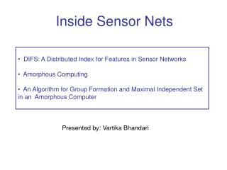 Inside Sensor Nets