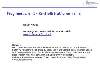 programmieren 1 kontrollstrukturen teil 2