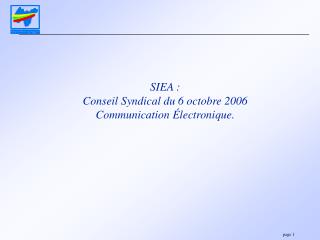 siea conseil syndical du 6 octobre 2006 communication lectronique